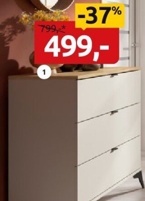 Komoda KOM3S Glamour promocja w Black Red White