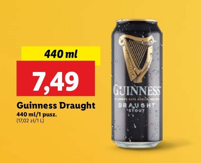 Piwo Guinness draught promocja w Lidl