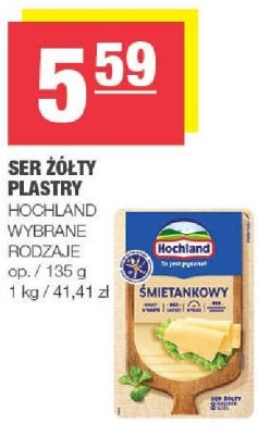 Ser żółty plastry Hochland wybrane rodzaje promocja w SPAR