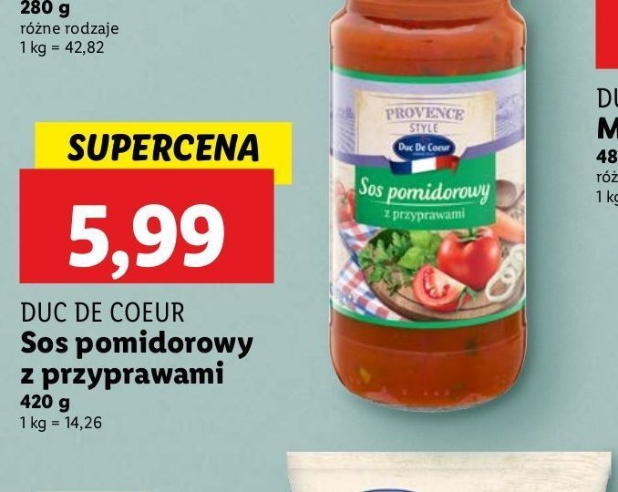 Sos pomidorowy z przyprawami Duc de coeur promocja