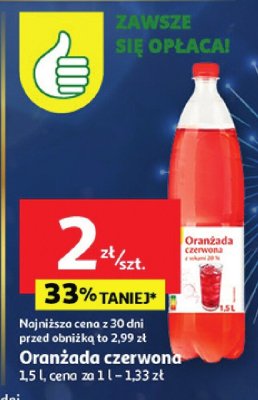 Oranżada czerwona 1.5 l promocja w Auchan