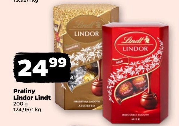 Praliny Lindt lindor promocja w Netto