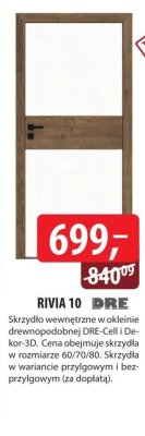 Skrzydło wewnętrzne w okleinie drewnopodobnej DRE-Cell i Dekor-3D RIVIA 10 DRE promocja w Dobre Dla Domu