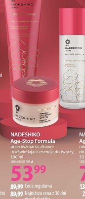 Esencja NADESHIKO Age-Stop Formula odmładzająco-rozświetlająca esencja do twarzy promocja w Hebe