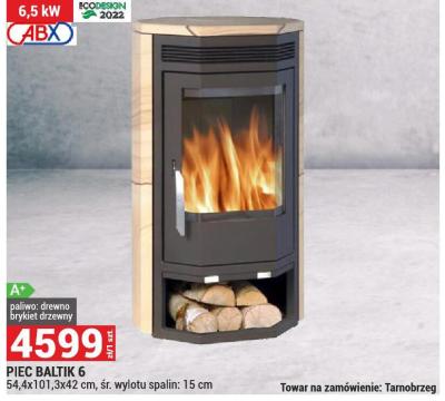 PIEC BALTIK 6 54,4x101,3x42 cm, śr. wylotu spalin: 15 cm promocja w Merkury Market