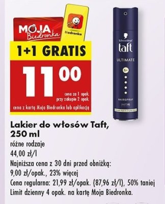 Lakier do w艂os贸w Taft power promocja