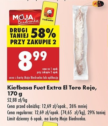 Kiełbasa fuet extra El toro rojo promocja