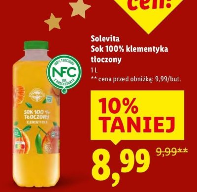 Sok 100% klementyka tłoczony promocja w Lidl