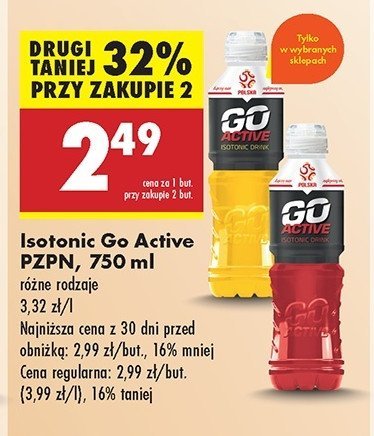 Napój izotoniczny cytrynowy Go active promocja w Biedronka