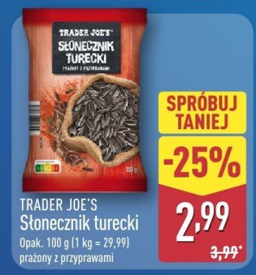 Słonecznik turecki prażony z przyprawami promocja w Aldi