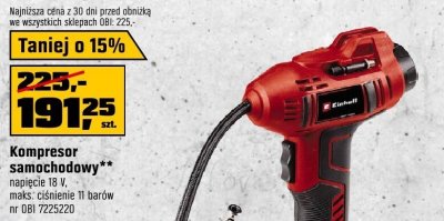 Kompresor samochodowy Einhell promocja w OBI