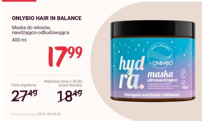 Maska do włosów, nawilżająco-odbudowująca promocja w Rossmann