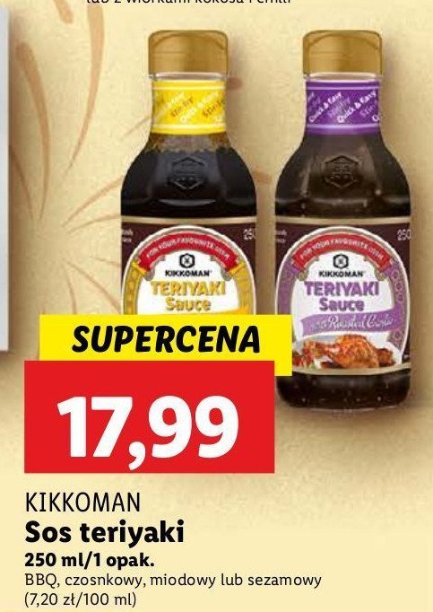 Sos teriyaki bbq honey Kikkoman promocja