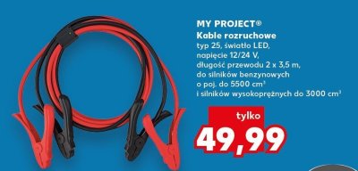 Kable rozruchowe typ 25, światło LED, 12/24 V, 2x3,5 m promocja w Kaufland