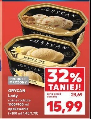 Lody waniliowe Grycan promocja w Kaufland