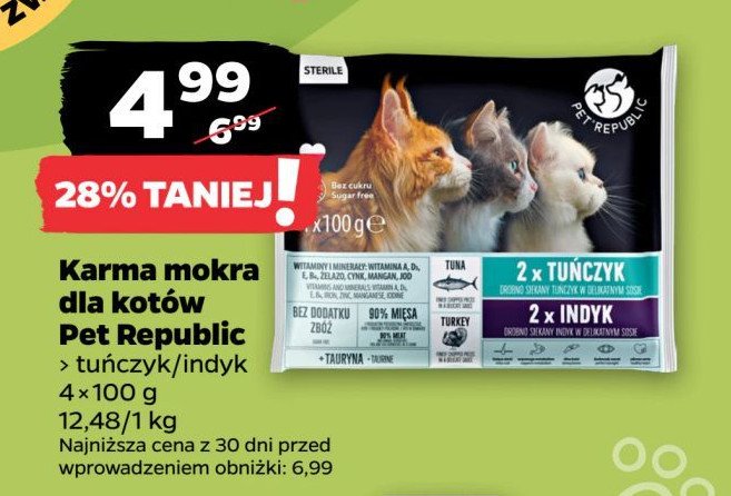 Karma dla kota tuńczyk + indyk Pet republic promocja