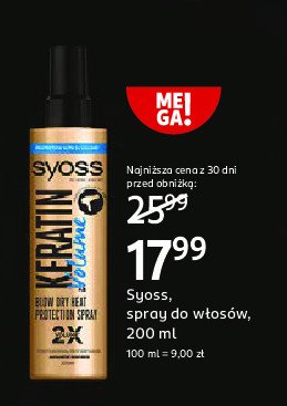 Spray do włosów termochronny Syoss keratin promocja