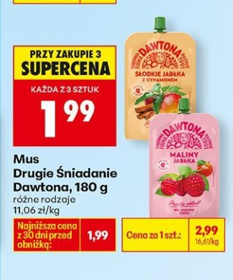 Mus Drugie Śniadanie, 180 g różne rodzaje promocja w Biedronka