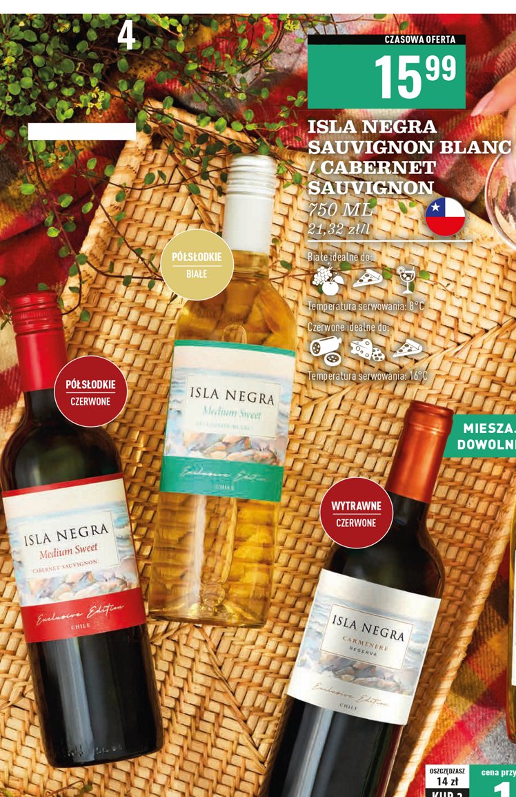 Wino ISLA NEGRA RESERVA CABERNET SAUVIGNON promocja