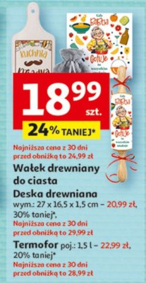 Wałek drewniany do ciasta promocja w Auchan