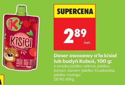 Deser owocowy a'la kisiel lub budyń Kubuś 100g promocja w Biedronka
