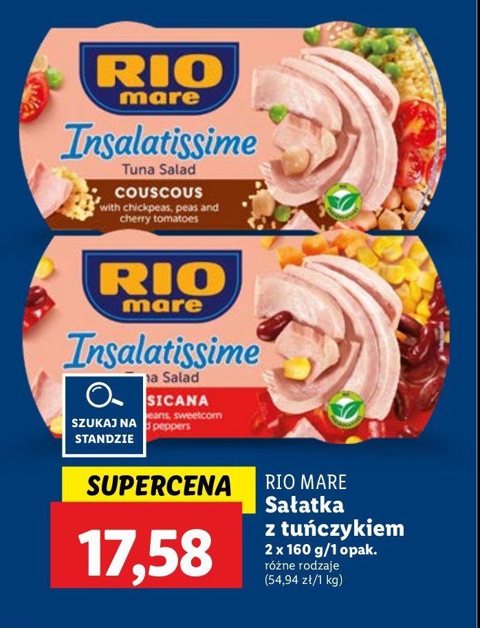 Sałatka z tuńczyka z kuskusem i warzywami Rio mare insalatissime promocja