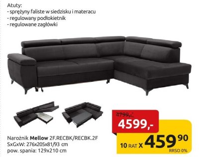 Narożnik Mellow 2F.RECBK/RECBK.2F promocja w Black Red White