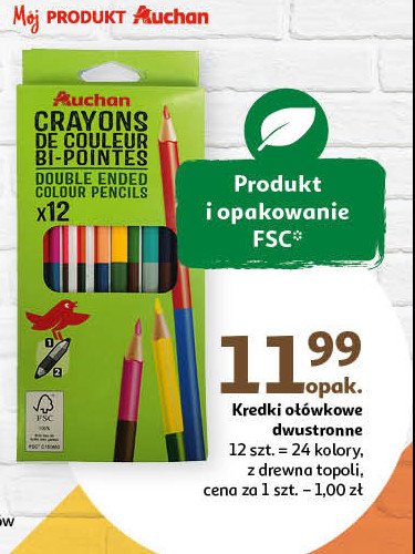 Kredki ołówkowe dwustronne Auchan promocja