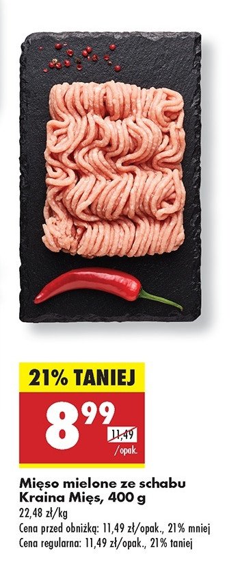 Mięso mielone ze schabu promocja w Biedronka