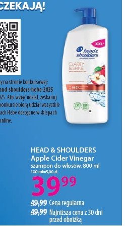 Szampon do włosów clarify & shine Head&shoulders promocja w Hebe