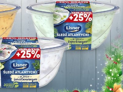 Filety śledziowe śledź Atlantycki w sosie śmietanowym Lisner promocja w Prim Market