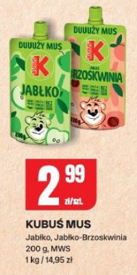 Mus Kubuś jabłko, jabłko-brzoskwinia MWS promocja w Chorten
