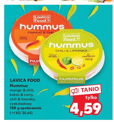 Hummus kokos & curry Lavica gourmet promocja