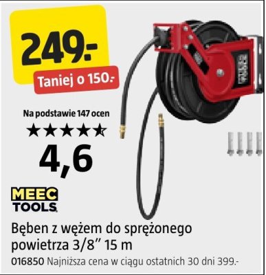 Bęben z wężem do sprężonego powietrza 3/8" 15 m promocja w Jula