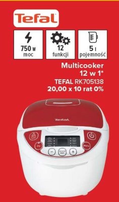Multicooker 12 w 1 TEFAL RK705I38 promocja w Carrefour