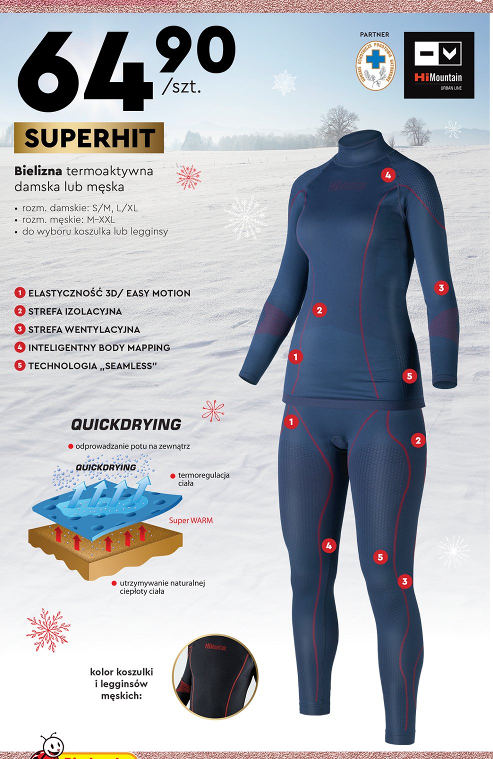 Legginsy m臋skie termoaktywne m-xxl promocja
