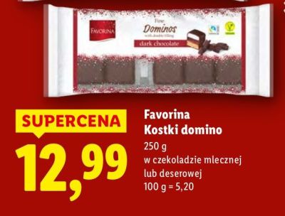 Kostki domino w czekoladzie deserowej promocja w Lidl