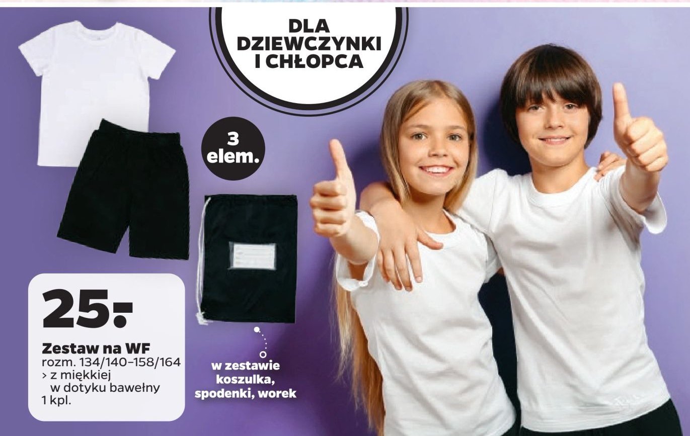 Komplet dziewczęcy na wf t-shirt + spodenki + worek promocja