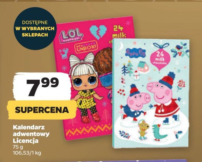 Kalendarz adwentowy świnka peppa promocja w Netto