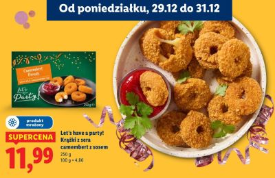 Krążki z sera camembert z sosem  promocja w Lidl