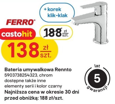 Bateria umywalkowa Rennto chrom promocja w Castorama