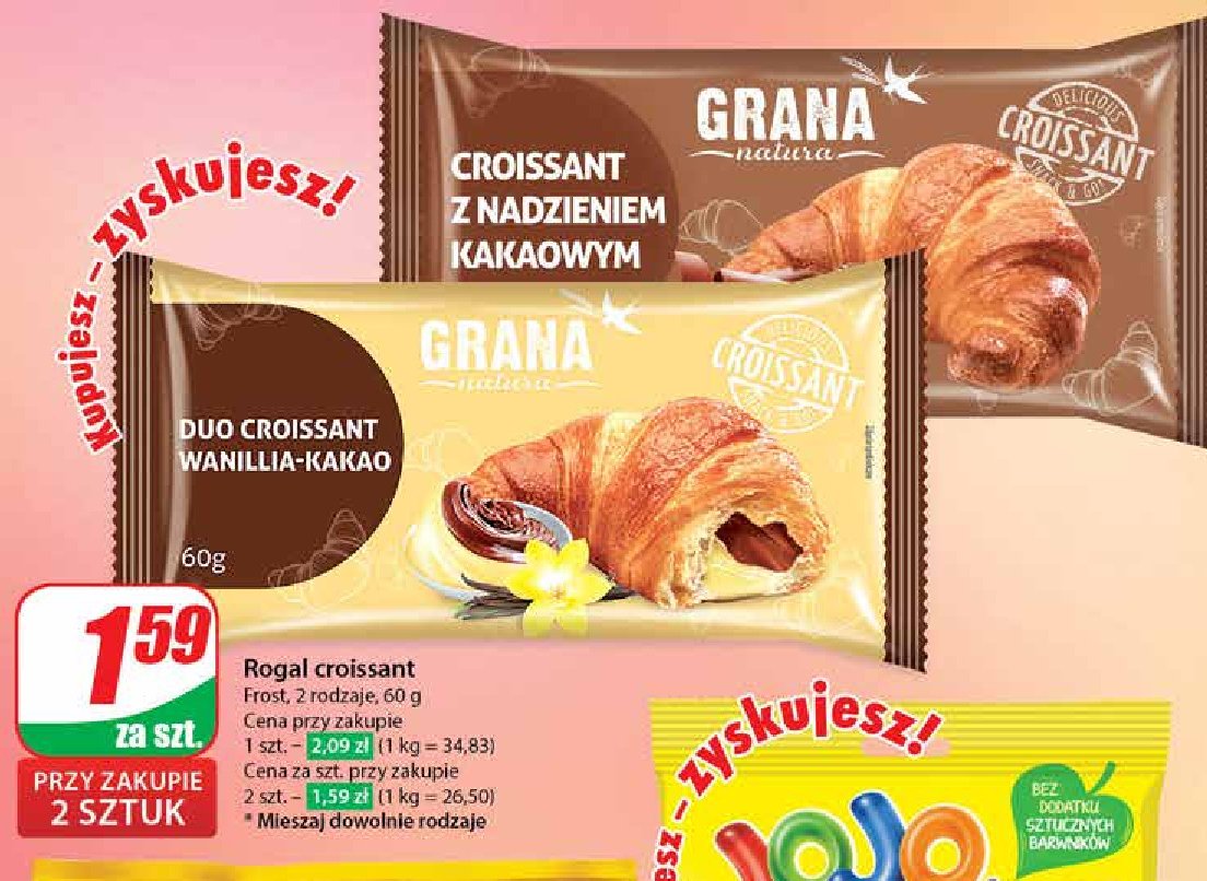 Croissant z nadzieniem kakaowym Grana natura promocja