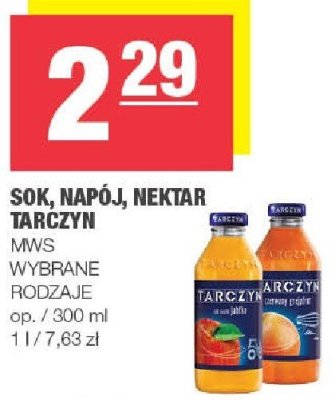 Sok, napój, nektar Tarczyn MWS wybrane rodzaje promocja w SPAR