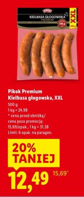 Kiełbasa głogowska, XXL  promocja w Lidl