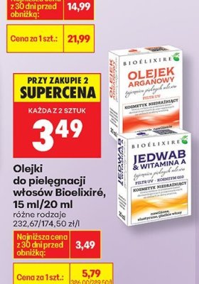 Olejki do pielęgnacji włosów, 15 ml/20 ml różne rodzaje promocja w Biedronka