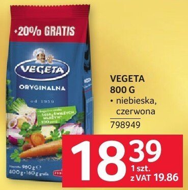 Makaron Vegeta 800 g promocja w Selgros