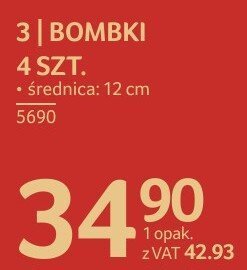 Bombki 4 szt. średnica 12 cm promocja w Selgros