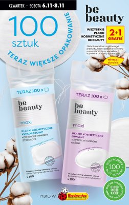 Płatki kosmetyczne kwadratowe 100 szt. promocja w Biedronka