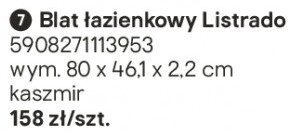 Blat łazienkowy Listrado promocja w Castorama