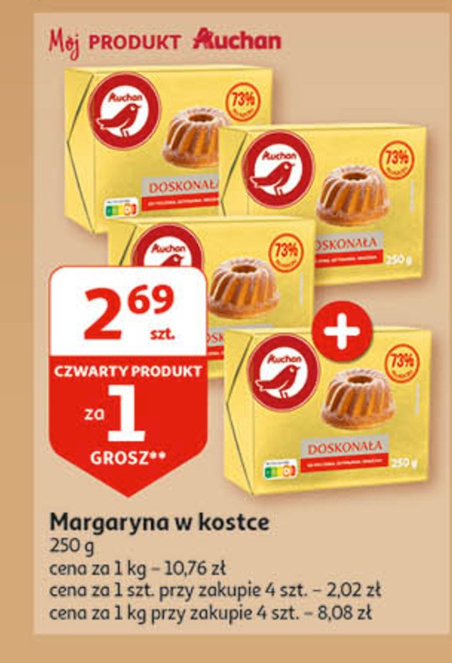 Margaryna doskonała 70 % Auchan promocja